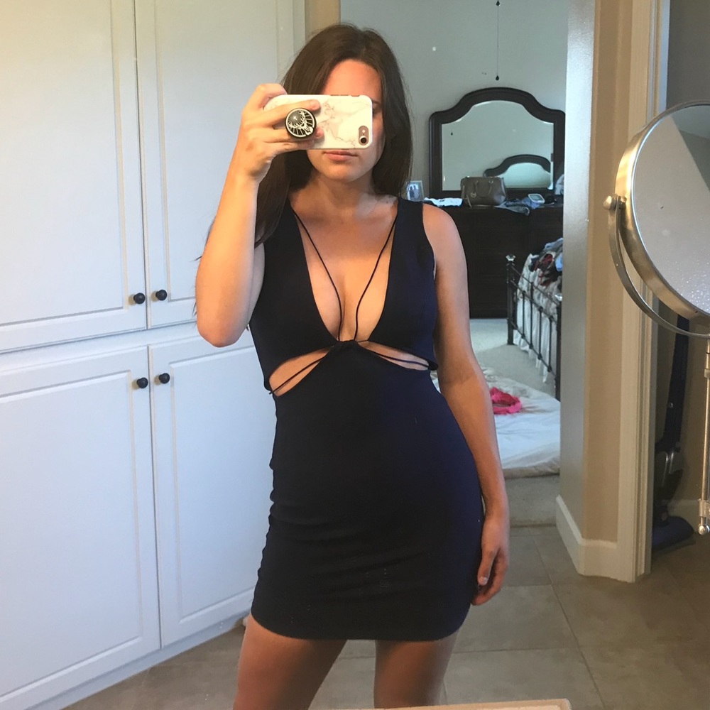 Navy Blue cutout dress